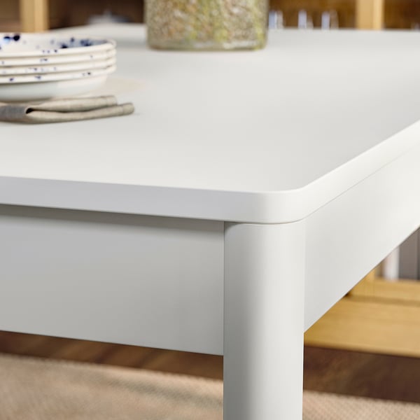 TONSTAD / VIHALS Tafel en 4 stoelen, ecru/wit Tibbleby beige/grijs, 150x80 cm