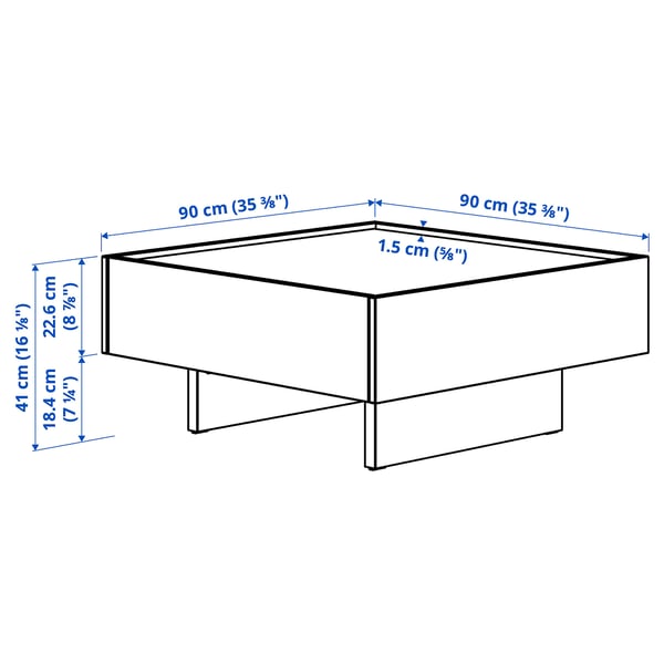 TRANERED Salontafel, donkerbruin, 90x90 cm