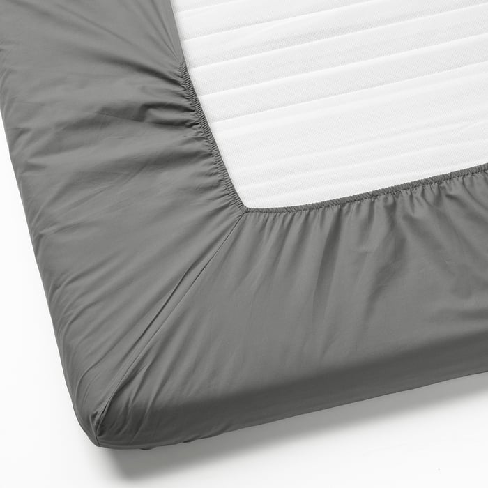 ULLVIDE hoeslaken voor topmatras, grijs, 180x200 cm IKEA België
