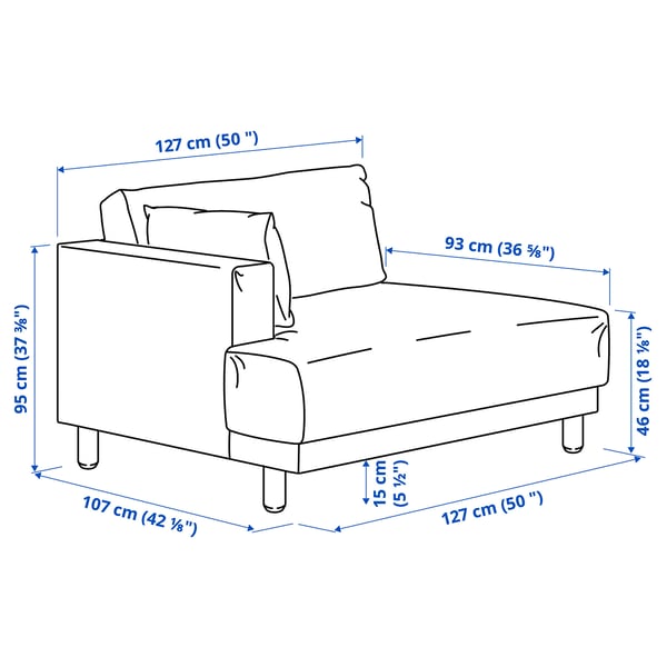 UPPÅKRA 1.5-zitsmodule, met armleuning links/Samsala grijsbeige