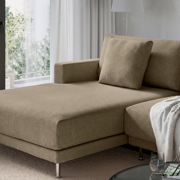UPPÅKRA 3-zits modulaire bank, met chaise longue, links/Johanneshov bruin-beige