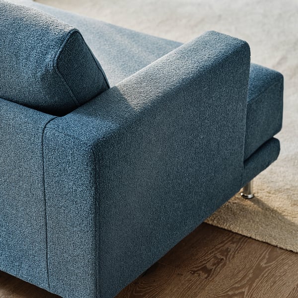 UPPÅKRA 3-zits modulaire bank, met chaise longue, rechts met voetenbank/Axvall donker grijsblauw