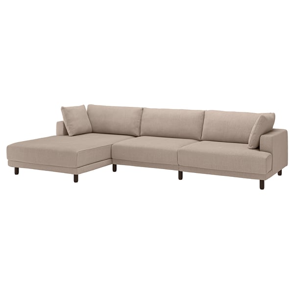 UPPÅKRA 4,5-zits modulaire bank, met chaise longue, links/Samsala grijsbeige