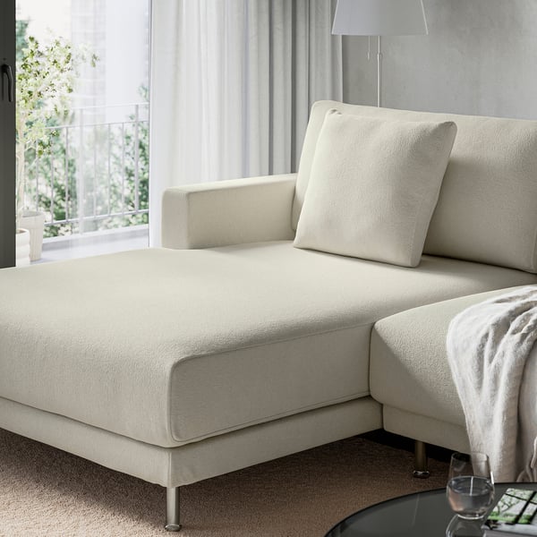 UPPÅKRA Chaise longue-module, met armleuning links/Axvall ecru