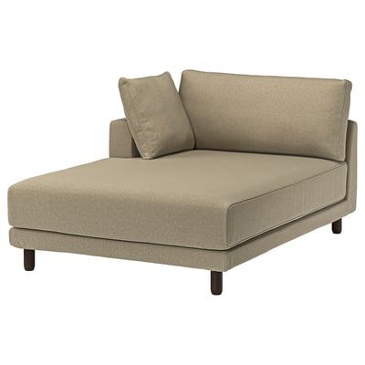 UPPÅKRA Chaise longue-module, met armleuning links/Johanneshov bruin-beige