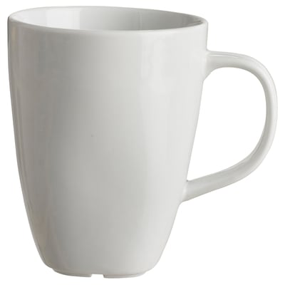 VÄRDERA mok, wit, duurzaam porselein, vierkante vorm, gladde randen.