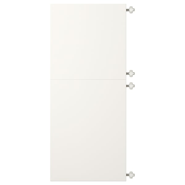 Witte VEDDINGE deur met vier scharnieren, rechthoekig, eenvoudig ontwerp.