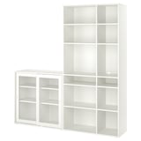 VIHALS witte opberger: glazen schuifkast & hoge plank, modern & veelzijdig