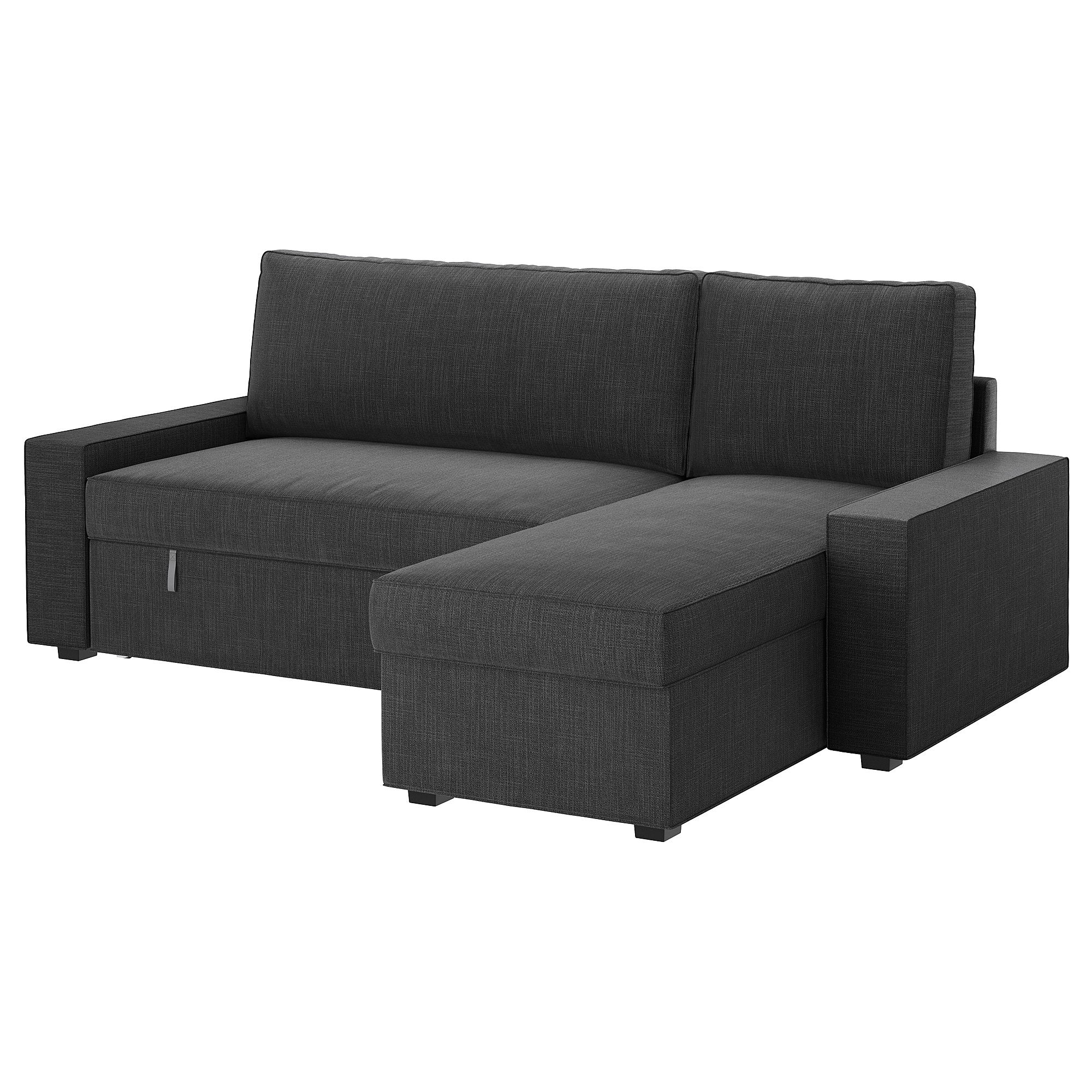 VILASUND Slaapbank met chaise longue, Borred donkerbruin IKEA