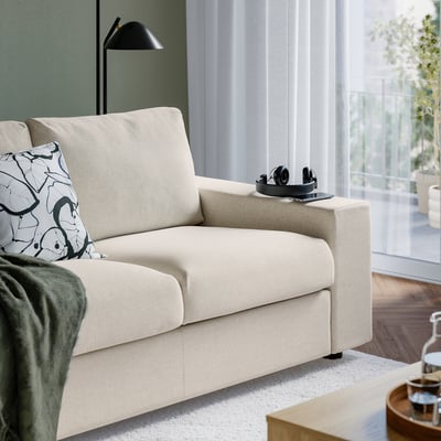 VIMLE 3-zitsbank, met brede armleuningen/Gunnared beige