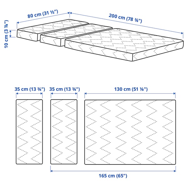 Gebeurt Vervuild Giotto Dibondon VIMSIG Foammatras meegroeibed, 80x200 cm - IKEA België