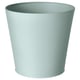Optie: VITLÖK lichtgrijze metalen plantenbak - cilindrisch, glad.