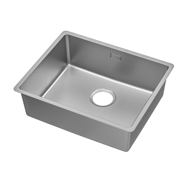 VRESJÖN roestvrijstalen spoelbak, rechthoekige vorm, enkele spoelbak, modern design.
