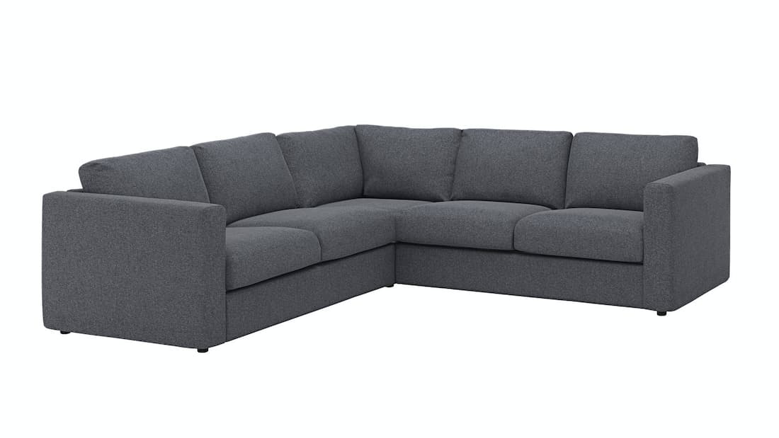 Canapé D'angle Convertible IKEA - Gris - Tissu - L 200 Cm - Occasion