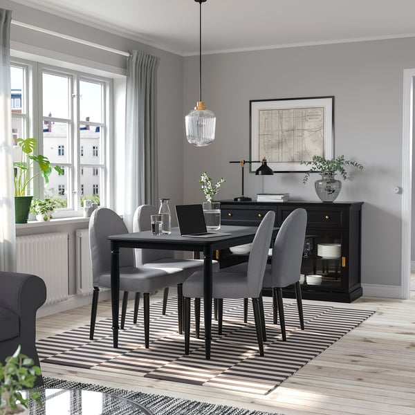 DANDERYD طاولة طعام, أسود, ‎130x80 سم‏