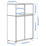 EKET تشكيلة خزانات بأرجل, أبيض/مظهر سنديان مصبوغ أبيض, ‎70x35x107 سم‏