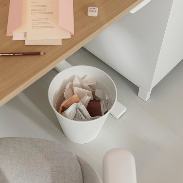 FNISS حاوية نفايات, أبيض, 10 ل