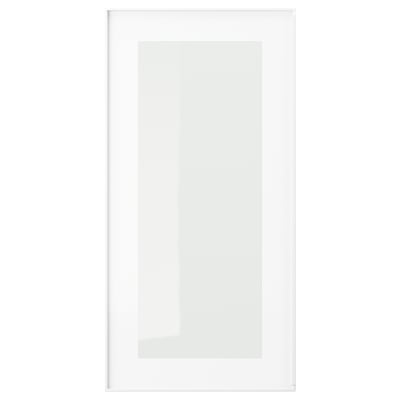HEJSTA باب زجاج, أبيض/زجاج شفاف, ‎30x60 سم‏