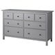 HEMNES خزانة بـ 8 أدراج, رمادي مصبوغ, ‎160x96 سم‏