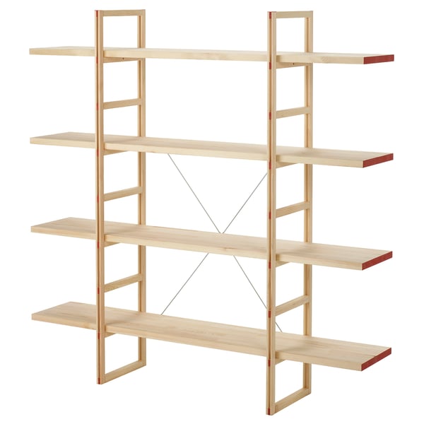IKEA PS 2026 وحدة رفوف, صنوبر, 160x35x161 سم
