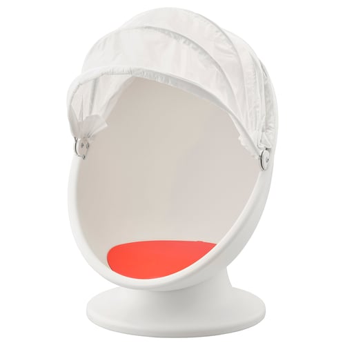 IKEA PS LÖMSK كرسي بذراعين دوّار, أبيض/أحمر