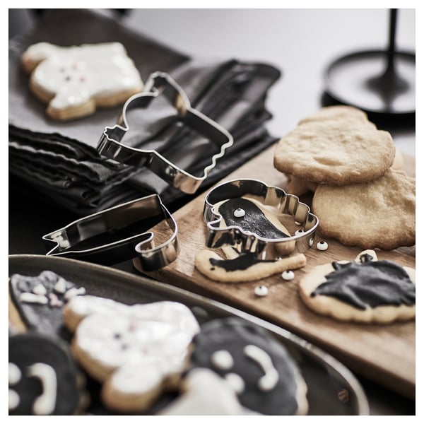 KUSTFYR قطّاعة معجنات، طقم 3 حبة, أشكال متنوعة ستينلس ستيل