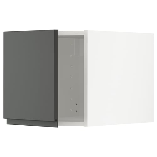 METOD خزانة عالية, أبيض/Voxtorp رمادي غامق, 40x40 سم