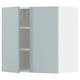 METOD خزانة حائط مع أرفف/بابين, أبيض/Kallarp رمادي فاتح-أزرق, ‎60x60 سم‏