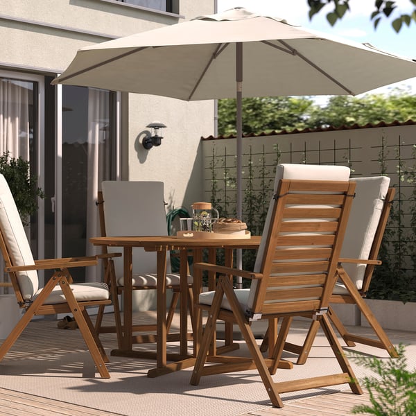 NÄMMARÖ طاولة، خارجية, بني فاتح, 130 سم