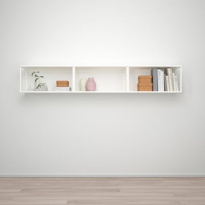 PLATSA تخزين حائطي, أبيض, ‎240x40x40 سم‏