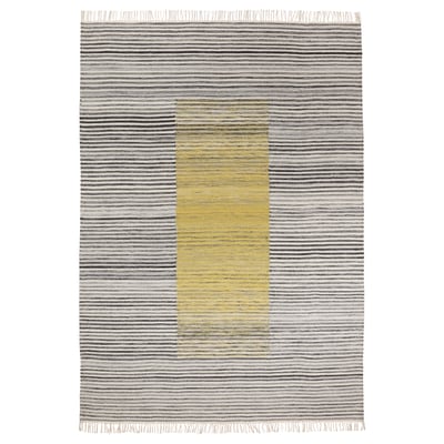 SJÖTÅTEL سجادة، غزل مسطح, رمادي-أصفر, ‎200x300 سم‏