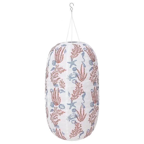 SOLVINDEN مصباح معلق طاقة شمسية LED, خارجي شكل بيضاوي/نقش المرجان, 60 سم