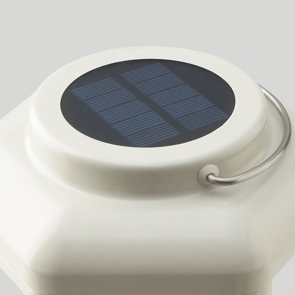 SOLVINDEN مصباح طاولة طاقة شمسية LED, فانوس/بيج, 28 سم
