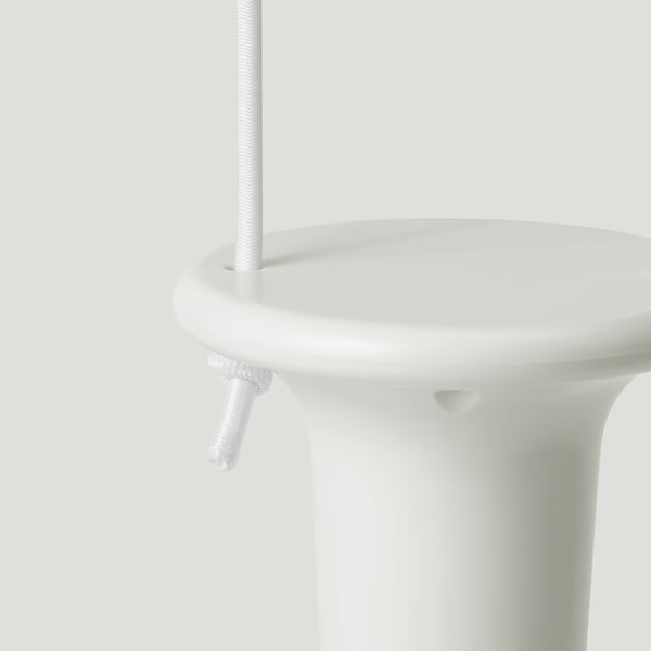 SOLVINDEN مصباح طاولة LED, يعمل بالبطارية خارجي/شكل مخروط أبيض, 26 سم