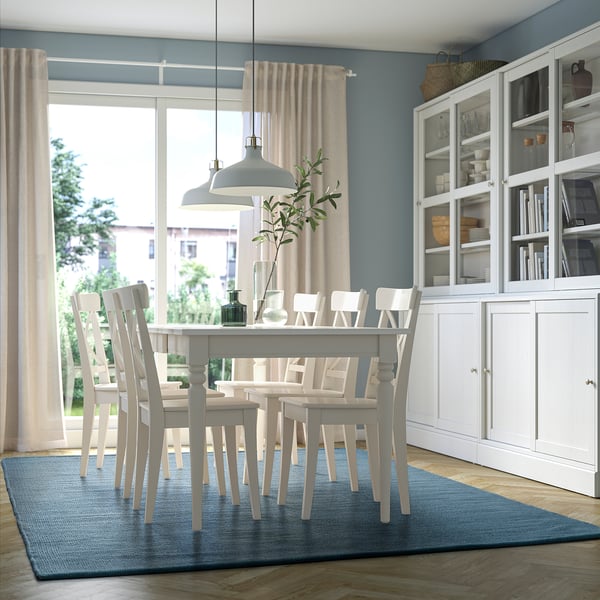 TIDTABELL سجادة، غزل مسطح, رمادي-أزرق, 200x300 سم