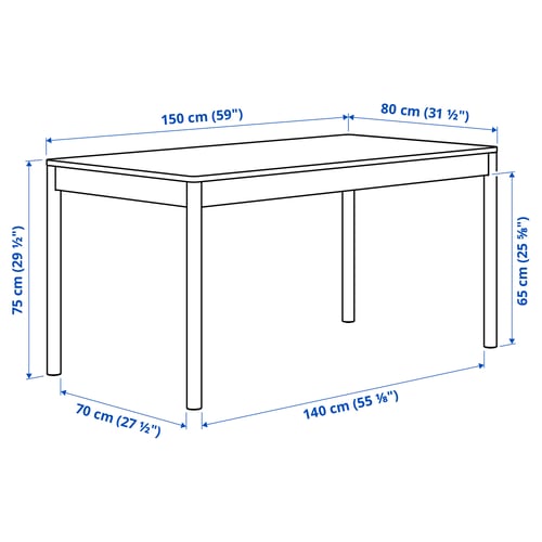 TONSTAD / SKANSNÄS طاولة و 4 كراسي, بني قشرة سنديان/بني زان, 150x80 سم