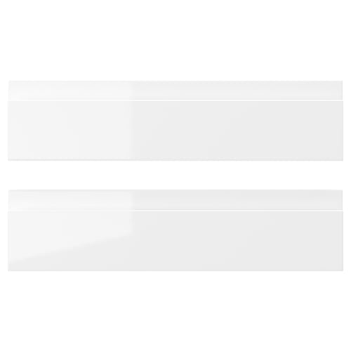 VOXTORP واجهة دُرج, لامع أبيض, 40x10 سم