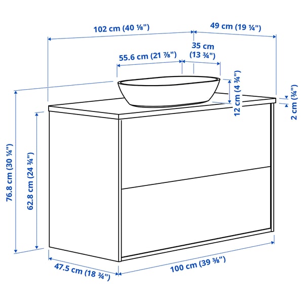 ÄNGSJÖN / OXMYREN Wash-stnd w drawers/wash-basin