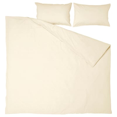 Minimalist beige cotton bedding