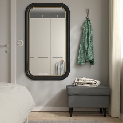 ALMARÖD Mirror, black, 70x120 cm