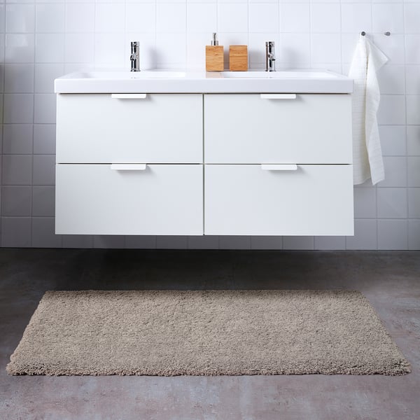 ALMTJÄRN Bath mat, beige, 60x120 cm