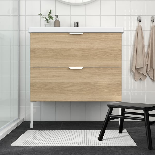 ALSTERN Bath mat, white, 50x80 cm