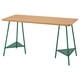 ANFALLARE / TILLSLAG Desk, bamboo/green, 140x65 cm