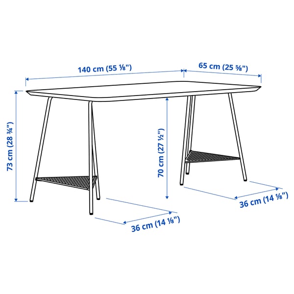 ANFALLARE / TILLSLAG Desk, bamboo/white, 140x65 cm