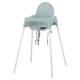 ANTILOP Highchair with safety belt, grey-blue/white