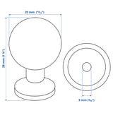 BAGGANÄS Knob, stainless steel, 20 mm