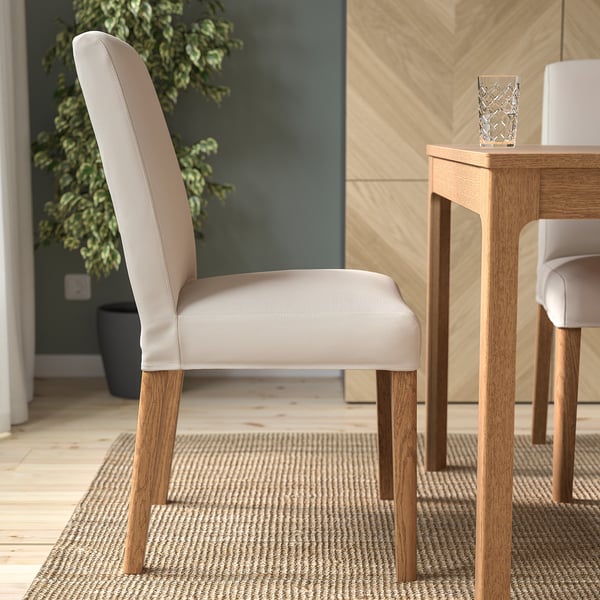 BERGMUND Chair, oak effect/Hallarp beige