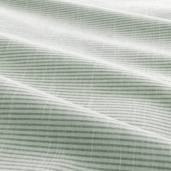 BERGPALM Duvet cover and pillowcase, green/stripe, 150x200/50x80 cm
