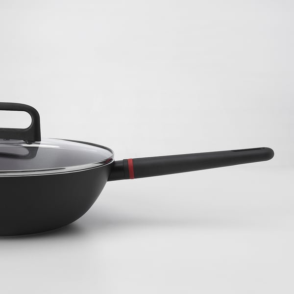 BESINNING Wok with lid, non-stick coating, 30 cm