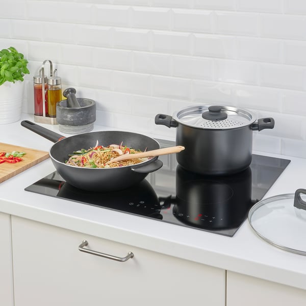 BESINNING Wok with lid, non-stick coating, 30 cm